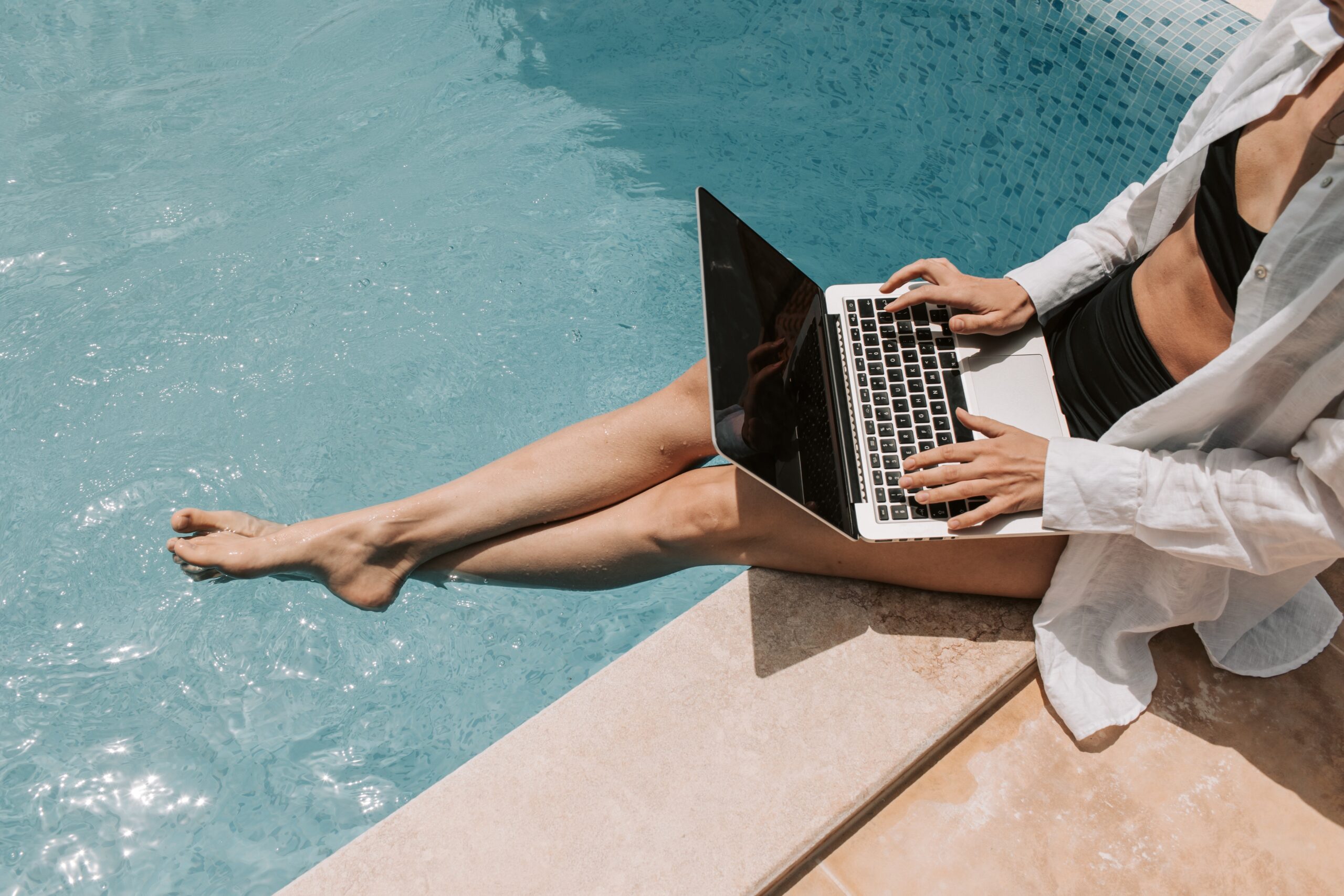 computer bij het water