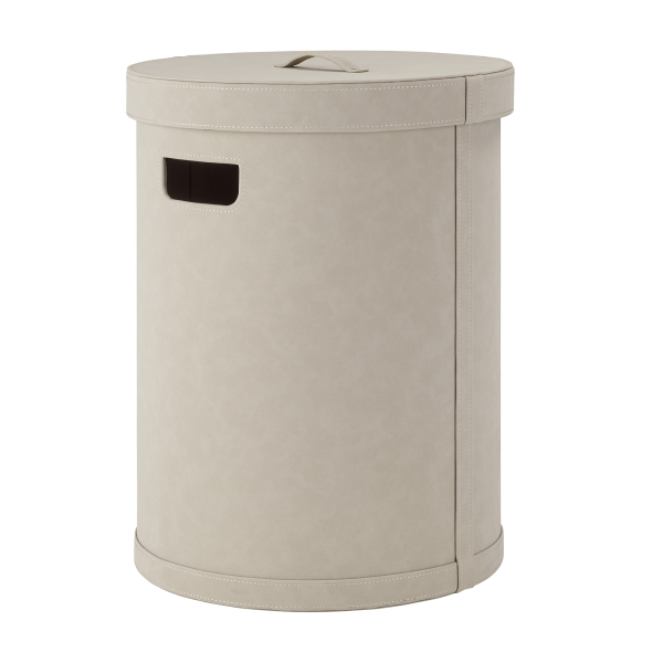 Blomus Sahla wasmand van PU-leer met deksel