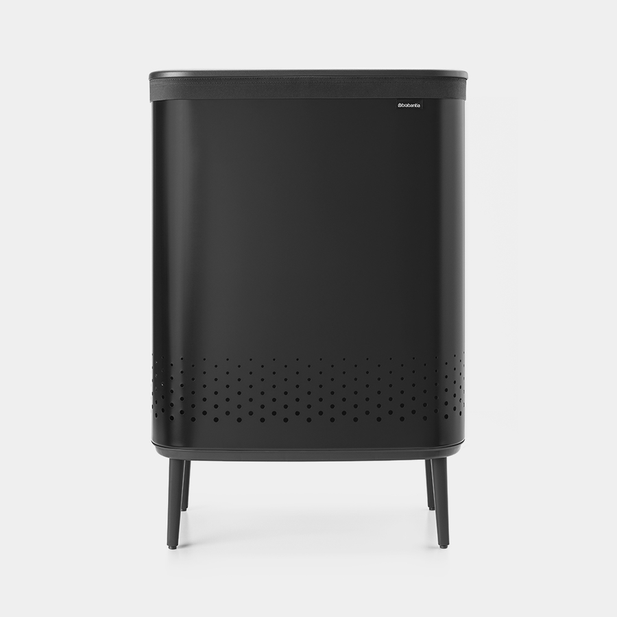 Brabantia Bo Wasbox Hi met twee vakken van 45 liter in Matt Black