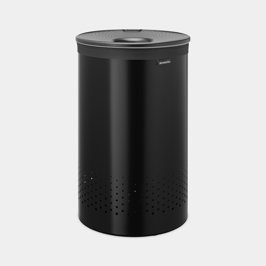 Brabantia Wasbox van 60 liter in Matt Black met deksel