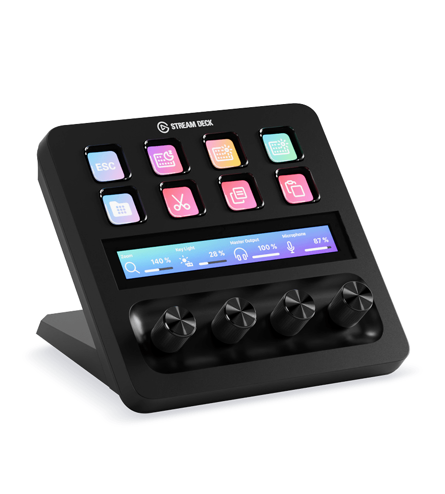 Elgato Stream Deck + met acht toetsen, touchstrip en vier draaiknoppen