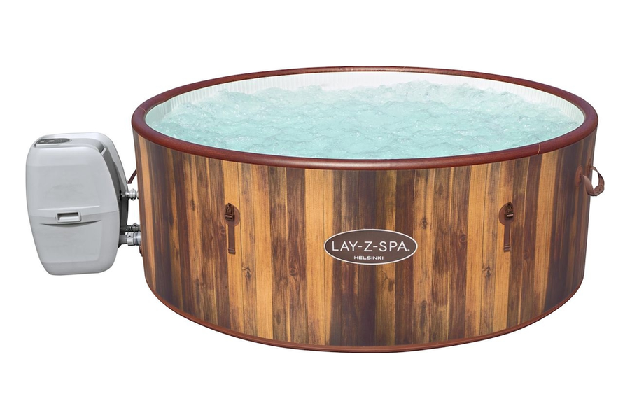 Lay-Z-Spa Helsinki AirJet Plus opblaasbare jacuzzi in houtlook