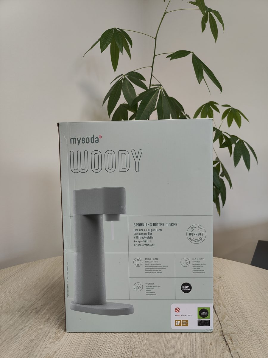 Doos van de Mysoda Woody bruiswatermaker in de kleur Pigeon