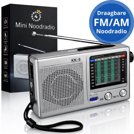 Twenty4seven noodradio op batterijen met FM en AM