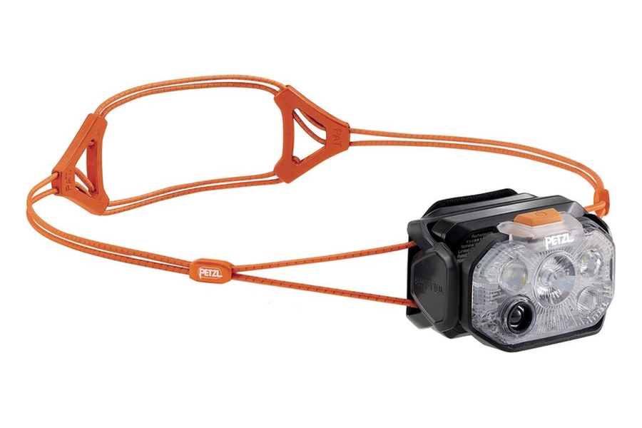 Petzl Swift RL oplaadbare hoofdlamp met oranje elastiek