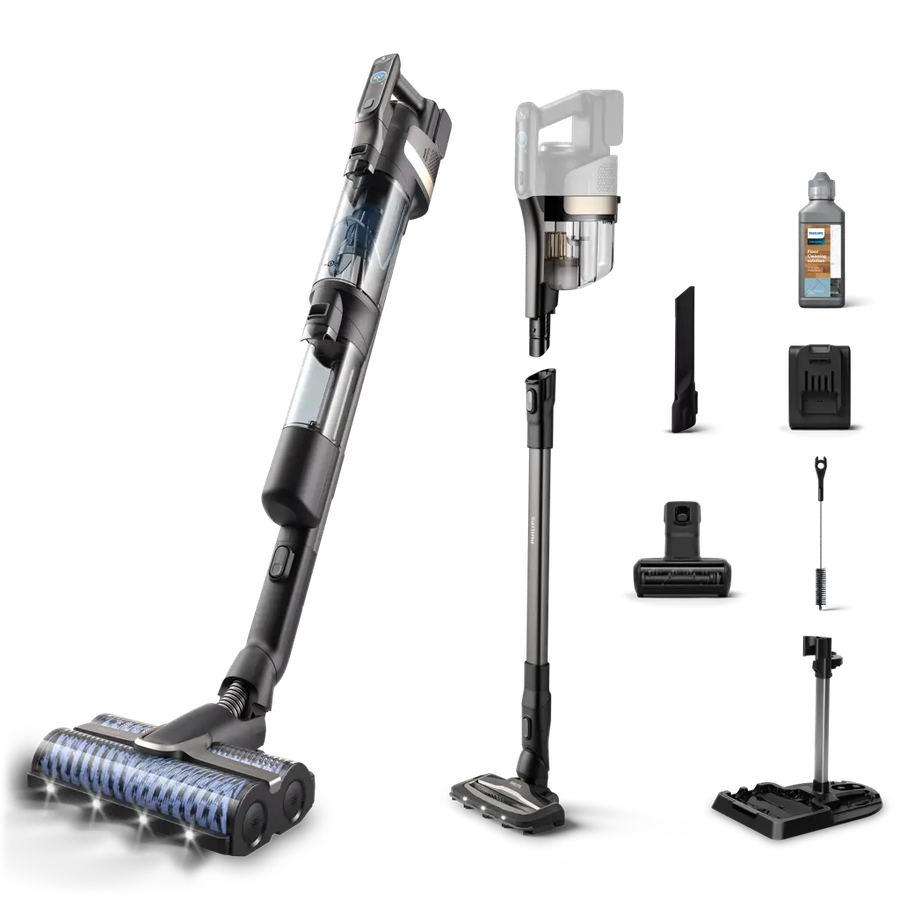 Philips AquaTrio 9000 nat-droogstofzuiger met steelstofzuiger en accessoires