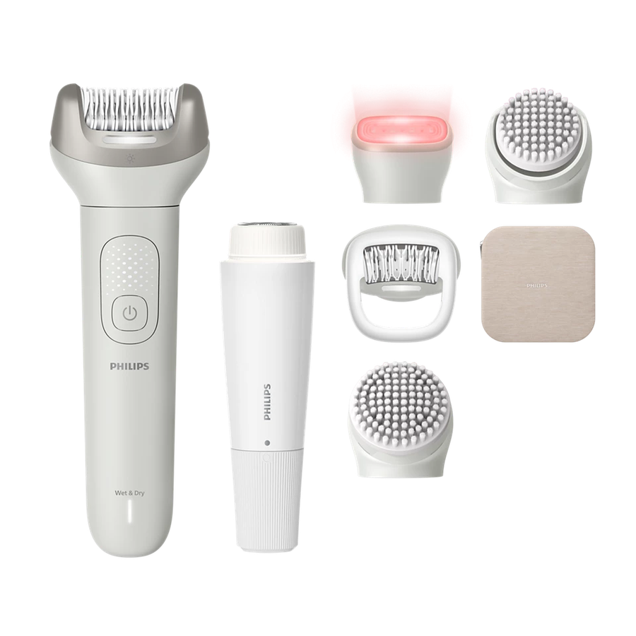 Philips Beauty Set 9900 BRE738 epilator met gezichtsepilator en opzetstukken