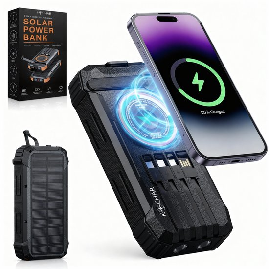 Solar powerbank 20.000 mAh voor het noodpakket