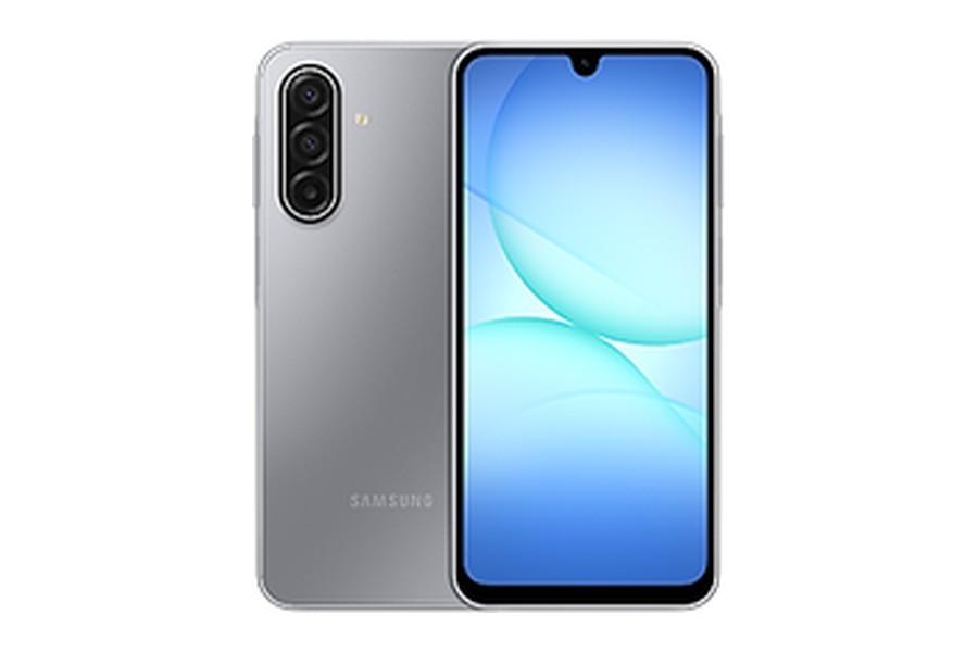 Samsung Galaxy A17 5G in grijs, voor- en achterkant