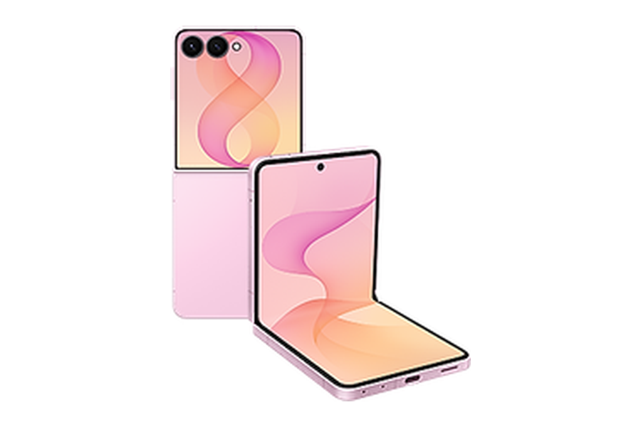 Samsung Galaxy Z Flip8 in Pink, open en dichtgeklapt