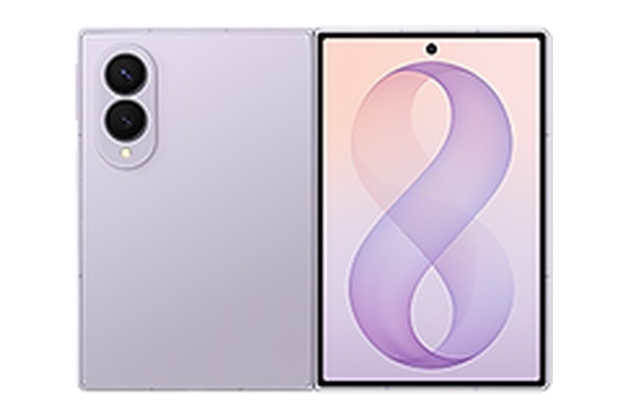 Samsung Galaxy Z Fold8 in Lavender, opengevouwen