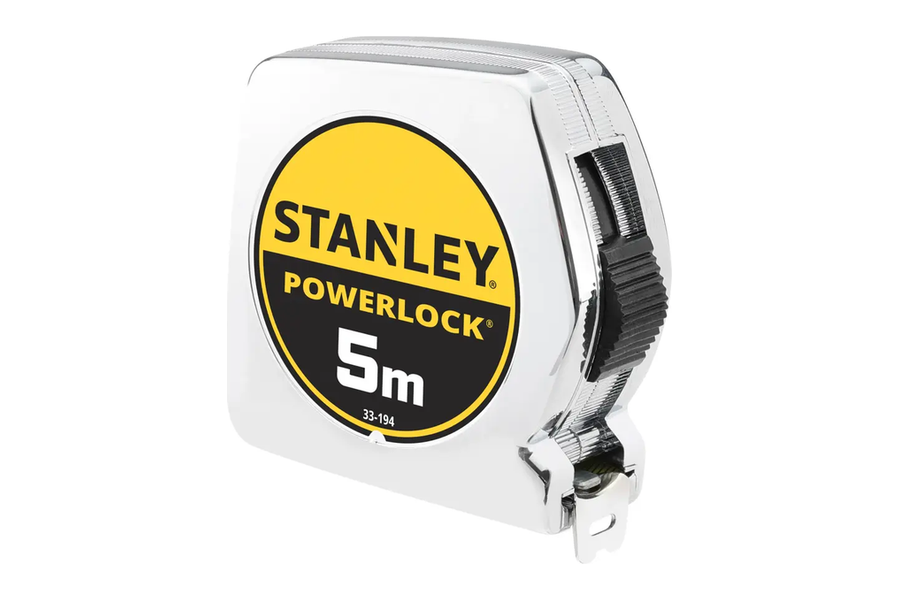 Stanley PowerLock rolmaat van 5 meter met verchroomd huis
