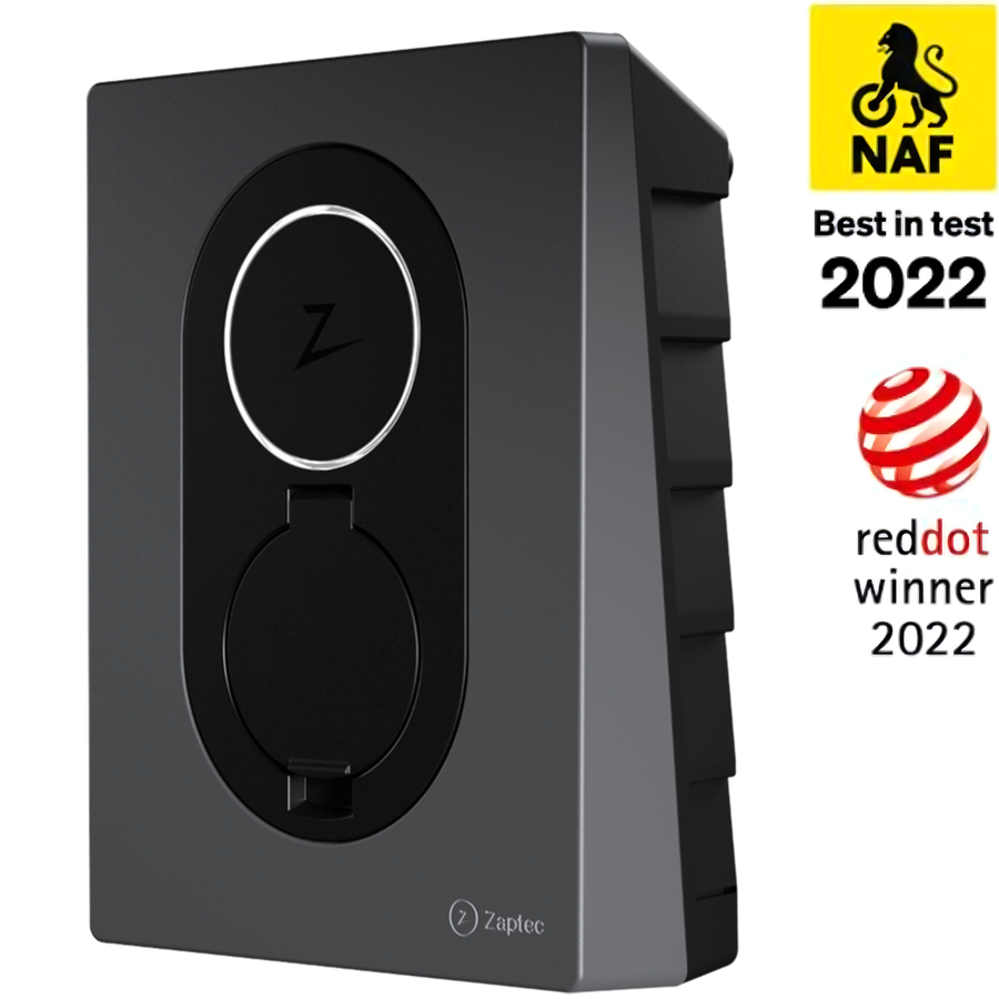 Zaptec Go laadpaal zwart met type 2 socket