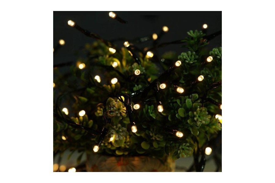 Accucompany kerstverlichting op zonne-energie met 200 warm-witte lampjes