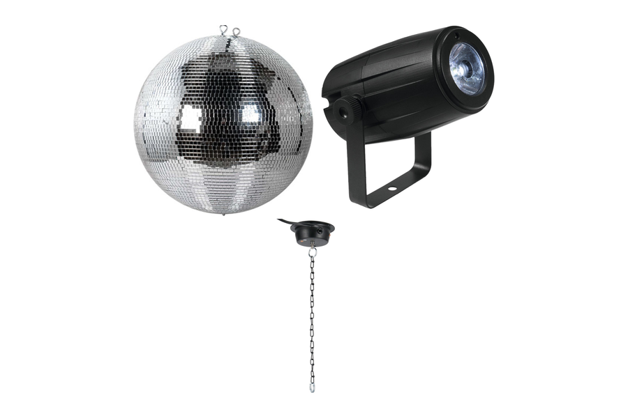 Ayra DanceFX MB20 spiegelbol van 20 cm met motor en RGBW-spot
