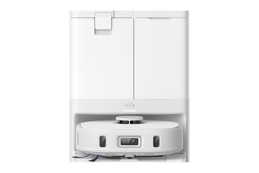 eufy X10 Pro Omni robot die zuigt en dweilt, met station