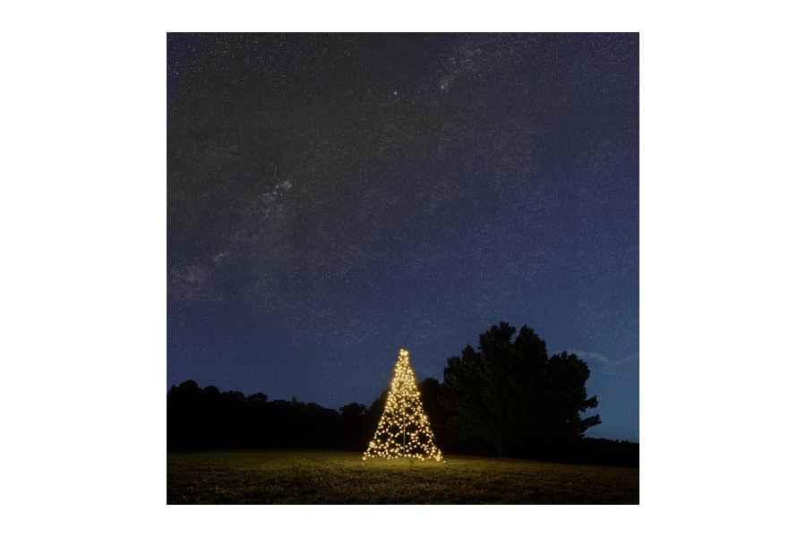 Fairybell Standaard led kerstboom van 3 meter met 480 lampjes in de tuin