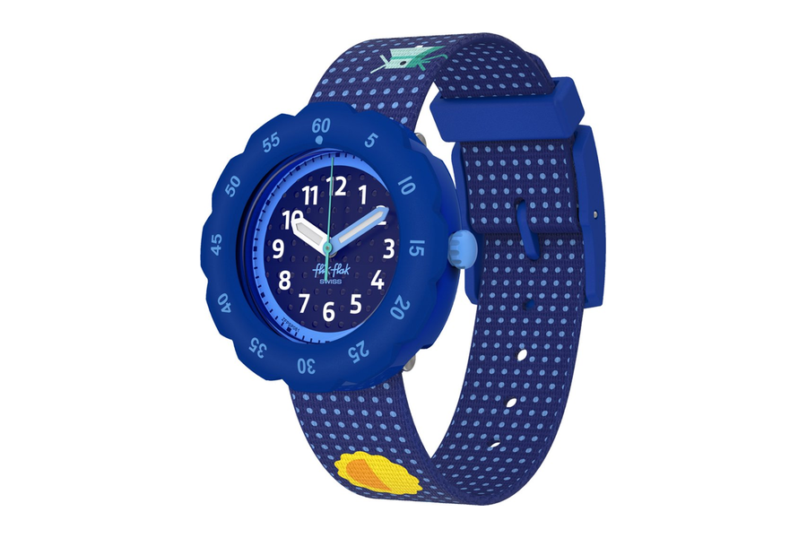 Flik Flak Solar Universe blauw kinderhorloge met minutenring