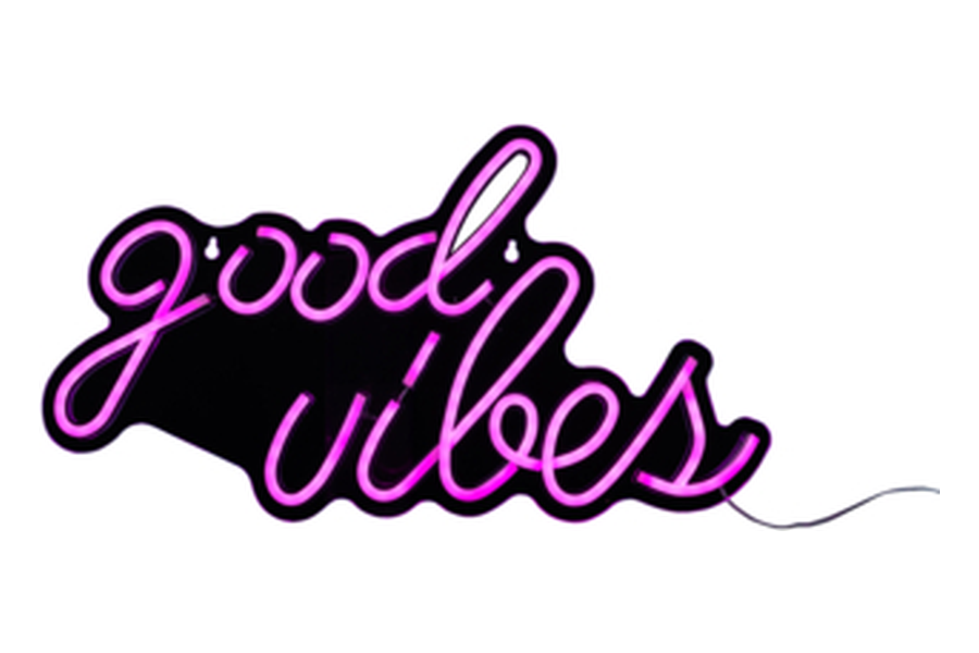 Gamma neon wandlamp met de tekst Good Vibes
