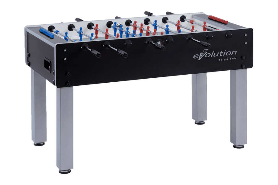 Garlando G-500 Evolution voetbaltafel met zwarte kast en zilveren stalen poten