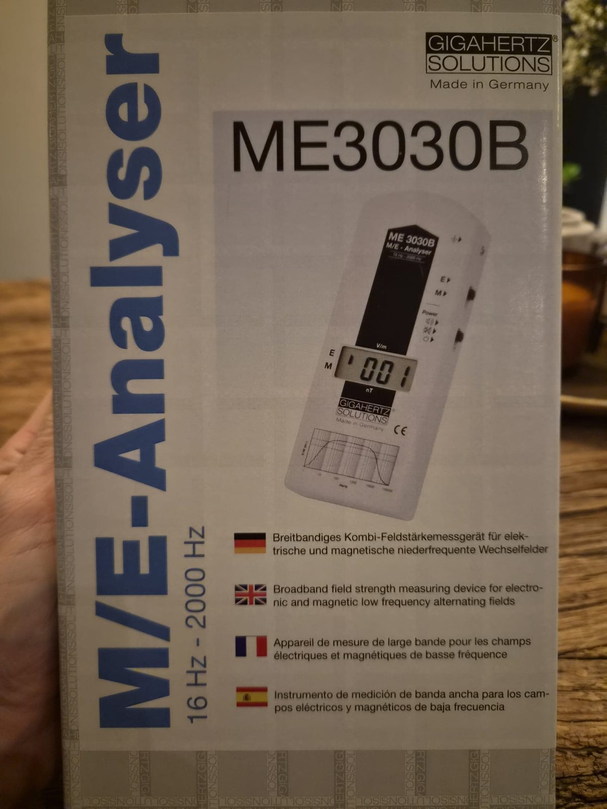 Doos van de Gigahertz Solutions ME3030B M/E-Analyser, 16 tot 2.000 hertz