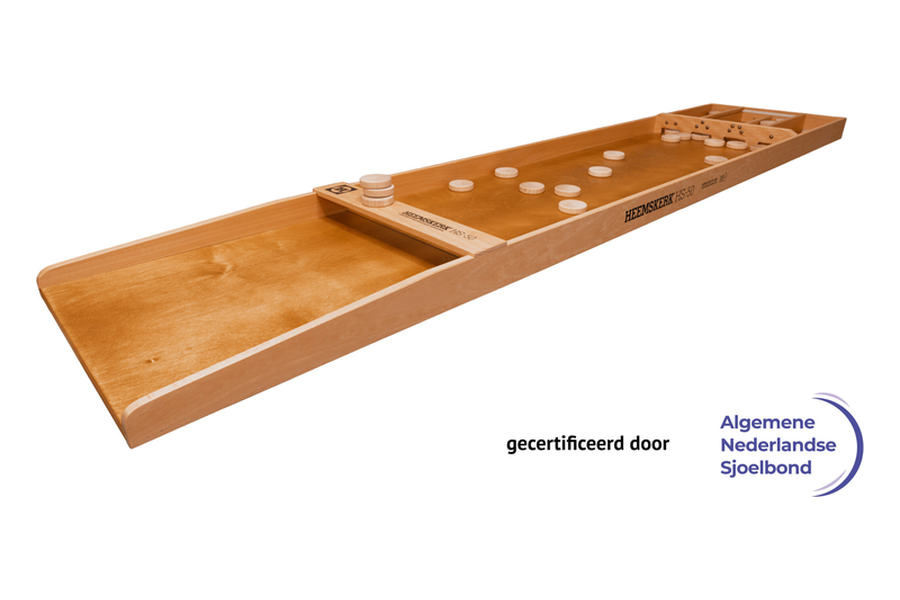 Heemskerk HS-50 wedstrijdsjoelbak van 200 cm met holgedraaide schijven