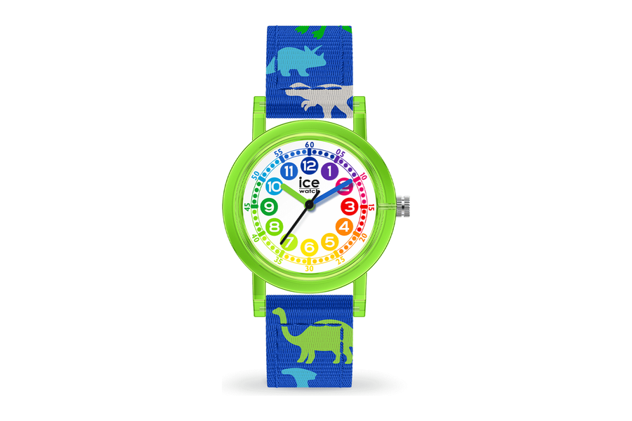 Ice-Watch ICE learning Green Dinosaur kinderhorloge met gekleurde minutenvakken