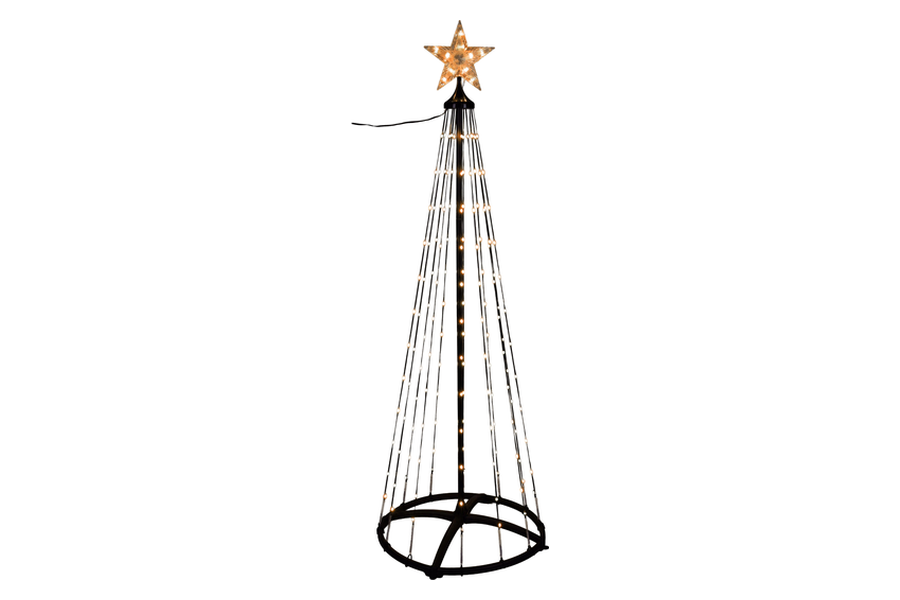 Zwarte vlaggenmast kerstboom van 300 cm met 550 warmwitte leds van Intratuin