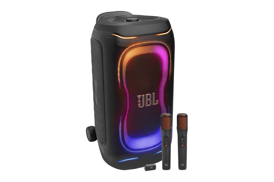JBL PartyBox 330 met twee Easy Sing-microfoons