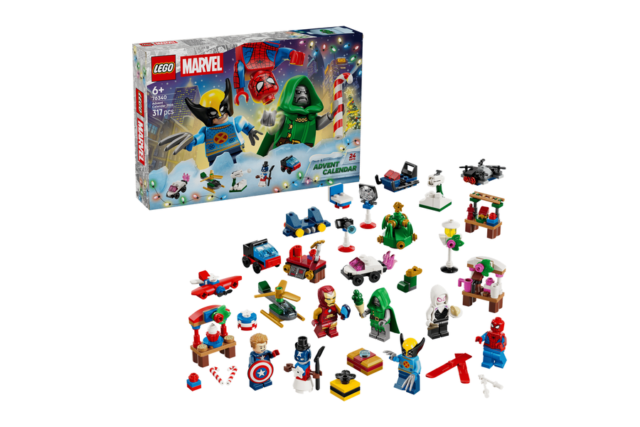 LEGO Marvel adventskalender 2026 met zes minifiguren