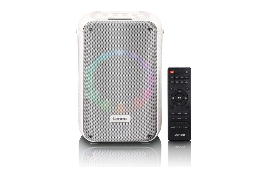 Lenco BTC-060WH karaokespeaker in wit met afstandsbediening