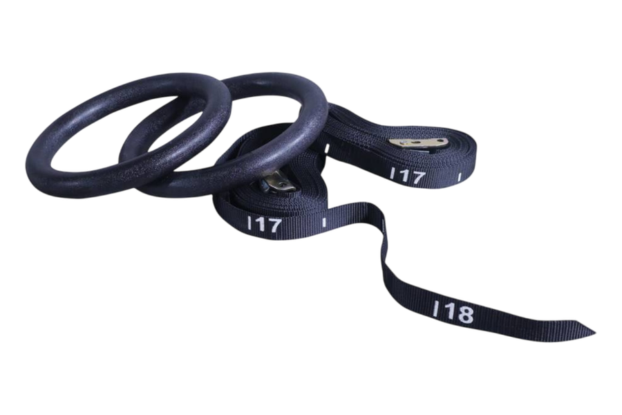 Lifemaxx Crossmaxx turnringen van zwart ABS met genummerde banden