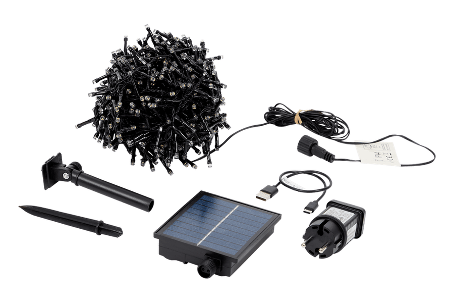 Luxuriance Lights solar kerstverlichting met zonnepaneel en adapter van Action