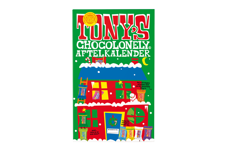 Grote chocolade adventskalender van Tony's Chocolonely