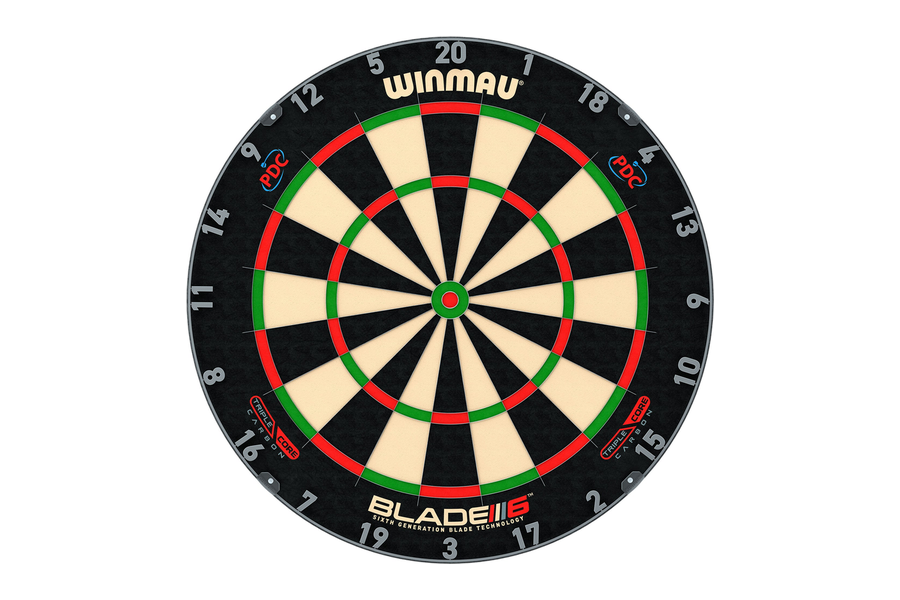 Winmau Blade 6 Triple Core dartbord met zwarte nummerring